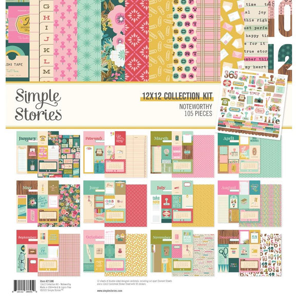 Simple Stories Paper Collection Kit 12x12, Noteworthy