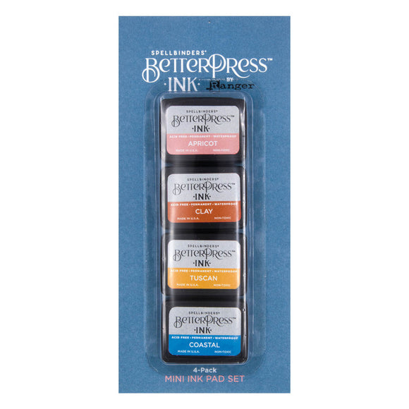 Spellbinders BetterPress Ink, Mini Ink Pad Set, Desert Sunset (4pk)