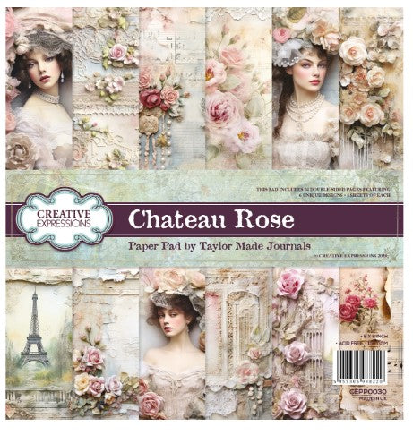 Creative Expressions Paper Pack 8x8, Taylor Made Journals - Chateau Rose