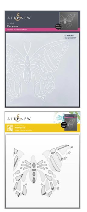 Altenew Embossing Folder & Stencil, Mariposa Bundle
