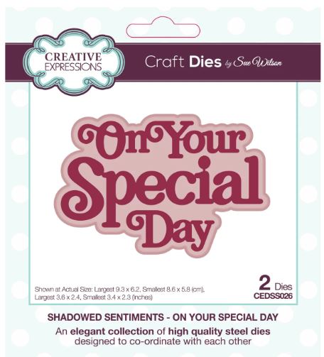 Creative Expressions Die, Noble Sentiments Collection, Shadowed - On Your Special Day