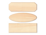 MultiCraft Wooden Sign Plaques -  Oval/Rect/Cut-Away Asst -  3 styles