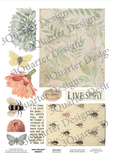 3Quarter Designs Embellishment, Mini Project Sheet - Botany