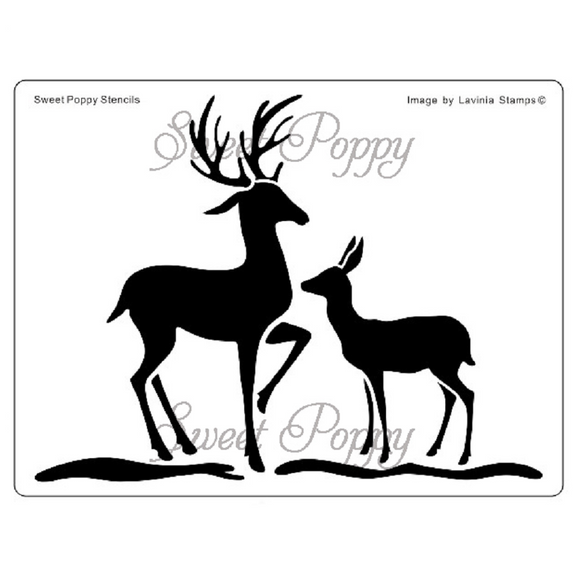 Sweet Poppy Stencil, Deer