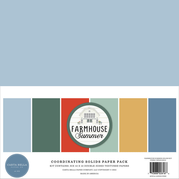 Echo Park Paper Cardstock Variety Pack 12x12, Farmhouse Summer