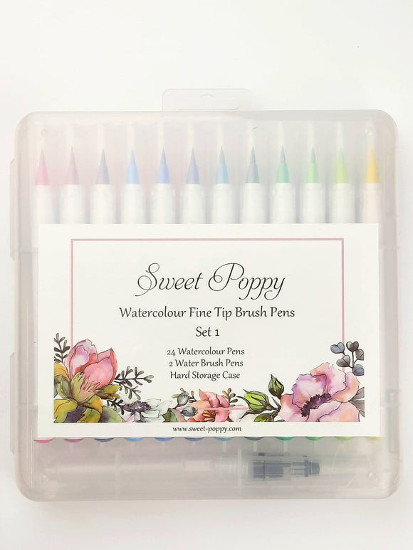 Sweet Poppy, Watercolour Brush Pens – Set 1