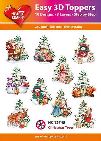 Hearty Crafts Embellishment, Easy 3D Toppers - Christmas Trees