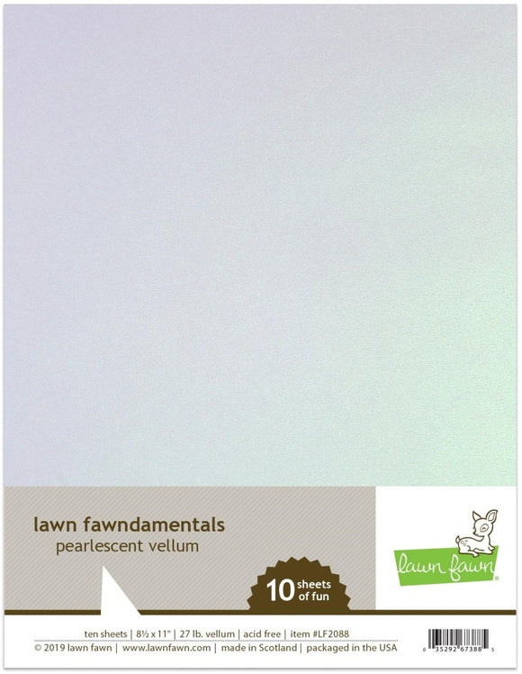 Lawn Fawn Paper, 8.5X11 Vellum, Pearlescent