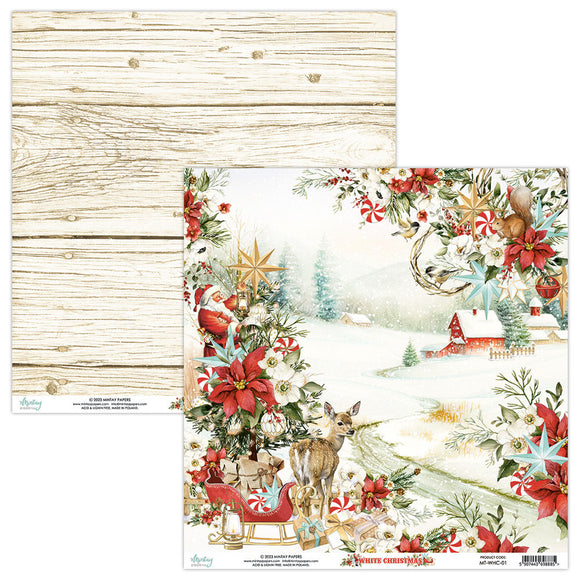 Mintay Paper 12x12, White Christmas    Multiple Patterns Available
