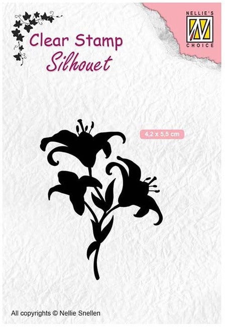 Nellie's Choice Stamp, Silhouette Lilies