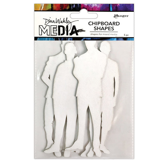 Dina Wakley MEdia Embellishment, Chipboard Shapes - The Men