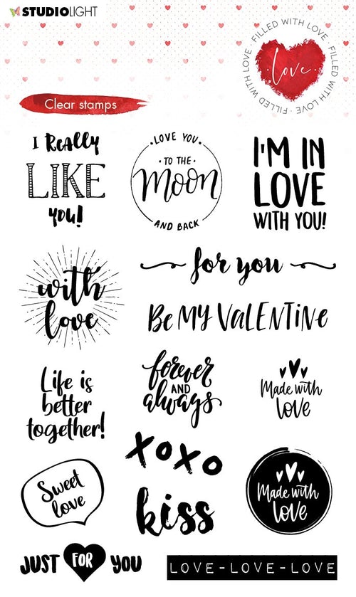 StudioLight Stamp, Filled with Love - Love Texts