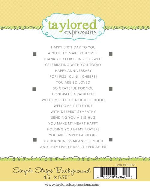 Taylored Expressions Stamp, Simple Strips - Friendship
