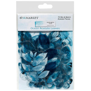 49 and Market Embellishment, Color Swatch - Ocean Acetate Leaves