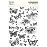 Simple Stories Embellishment, Simple Vintage Essentials Rub-ons - Butterflies