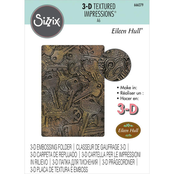 Sizzix Embossing Folder 3D, Textured Immpression - Keys
