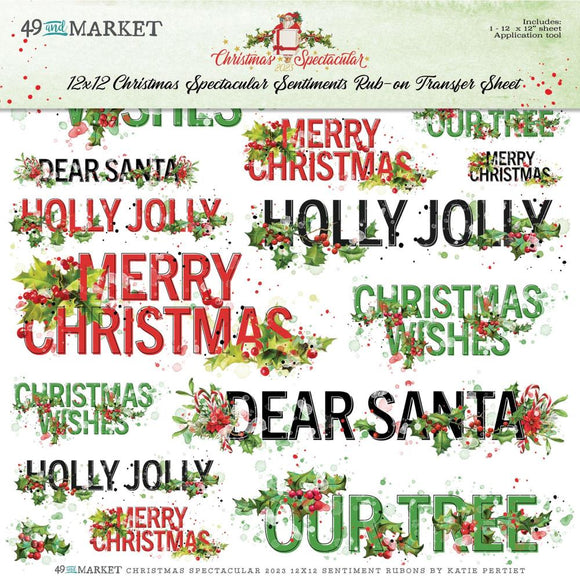 49 and Market Embellishment, Rub-ons 12x12, Christmas Spectacular 2023 - Sentiments