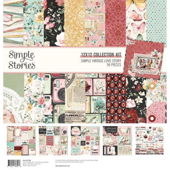 Simple Stories Paper Collection Kit 12x12 , Simple Vintage Love Story