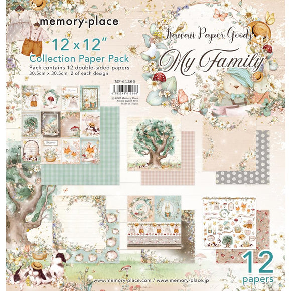Kawaii Paper Goods Paper Pack 12x12, My Family