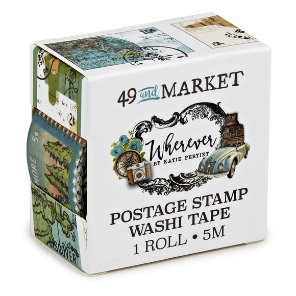 49 and Market Embellishment, Wherever, Washi Tape Roll - Postage