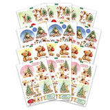 Katy Sue Embellishment, Die Cut Decoupage – Teddy Bear Christmas (pack of 12)