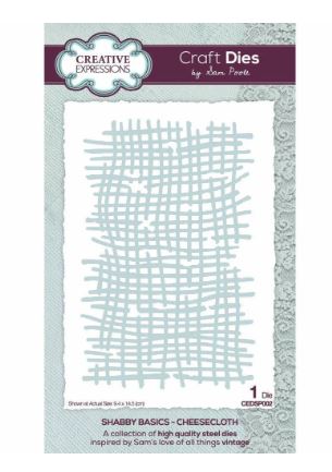 Creative Expressions Die, Sam Poole - Shabby Basics Cheesecloth
