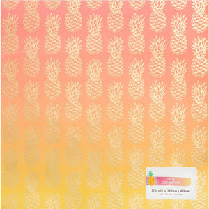 AC Cardstock 12X12, Amy Tangerine - Ombre Pineapple