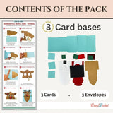 CrafTreat Card Blank - Pull Reveal Winter Friends 3 pcs