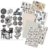 Ciao Bella Paper - Rice Paper A5 MIXED 8/Pkg Typographic