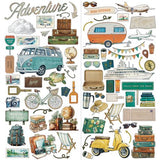 NEW Product!  Preorder - 49 And Market Embellishment, Laser Cut Outs - Travel Diaries