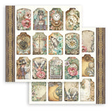 Stamperia Paper, Double-Sided Paper Pad 12"X12" 10/Pkg - Gardens of Time