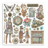 Stamperia Paper, Double-Sided Paper Pad 12"X12" 10/Pkg - Gardens of Time