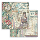 Stamperia Paper, Double-Sided Paper Pad 12"X12" 10/Pkg - Gardens of Time