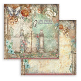 Stamperia Paper, Double-Sided Paper Pad 12"X12" 10/Pkg - Gardens of Time