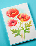 Memory Box Stamp and Die Set - Playful Poppies