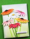 Memory Box Embellishment - Congratulations Foil Greetings White Tabs