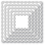 Memory Box Die, Fan Stitch Scalloped Square Frames