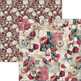 Ciao Bella Paper - Bohemian Burgundy Pad 12"x12"
