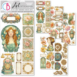 Ciao Bella Embellishment, Art Stickers Artemis Transparent Adhesive Sheets 5/Pkg