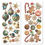 Ciao Bella Embellishment, Art Stickers Transparent Adhesive Sheets - Merry & Bright