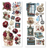 Ciao Bella Embellishment, Art Stickers Transparent Adhesive Sheets - Bohemian Burgundy