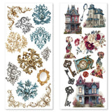 Ciao Bella Embellishment, Art Stickers Transparent Adhesive Sheets - Bohemian Burgundy