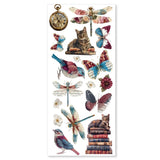 Ciao Bella Embellishment, Art Stickers Transparent Adhesive Sheets - Bohemian Burgundy