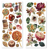 Ciao Bella Embellishment, Art Stickers Transparent Adhesive Sheets - Chocolate Wanderlust