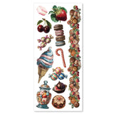 Ciao Bella Embellishment, Art Stickers Transparent Adhesive Sheets - Chocolate Wanderlust