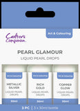 Crafters Companion Embellishment, Pearl Drops - Pearl Glamour 3 Pack