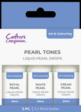 Crafters Companion Embellishment, Pearl Drops - Pearl Tones 3 Pack