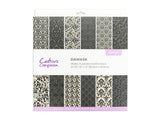Crafters Companion Paper, Flocked Damask Paper Pad - 12" x 12"