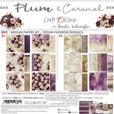 Craft O'Clock Paper Pack 8x8 - Mix Paper Pad, Plum & Caramel