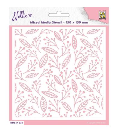 Nellie's Choice Stencil, Leaves & Berries